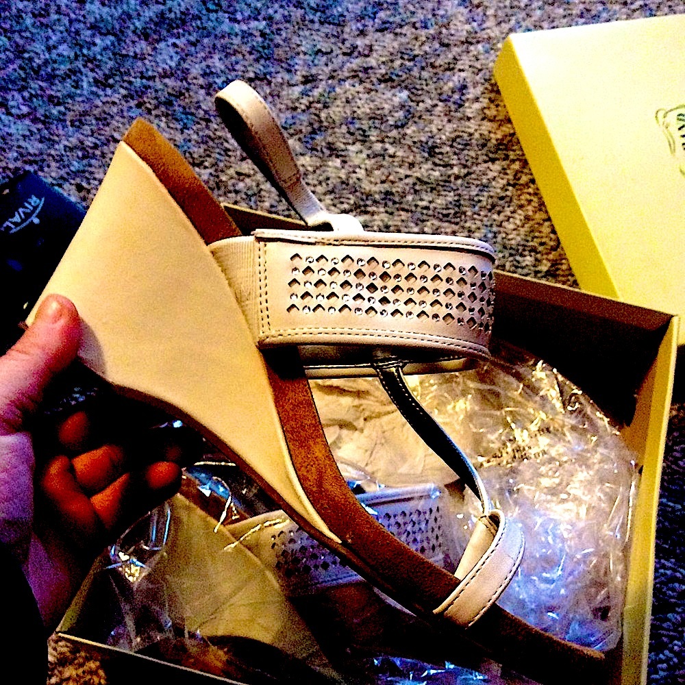 Style and co embellished with rhinestones wedge shoe size 9